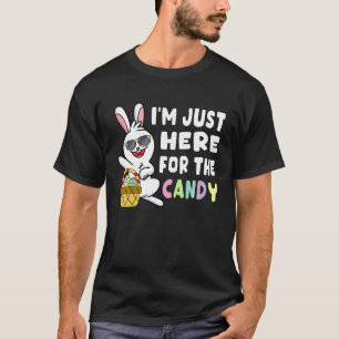 Camiseta Coelhinho de Páscoa Estou aqui só para Páscoa Kids