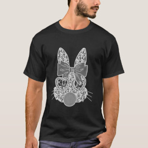 Camiseta Coelhinho de Páscoa Soprando Chiclete Dia de Pásco