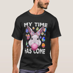Camiseta Coelhinho de Páscoa Soprando Chiclete Laço Sedutor