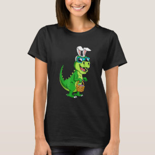 Camiseta Coelhinho De Páscoa T Rex Com Garrafas De Ovos Din