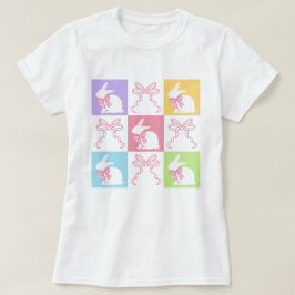 Camiseta Coelhinho de Páscoa verificado com Arcos rosa