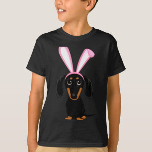 Camiseta Coelhinho divertido de Páscoa cachorro dachshund p