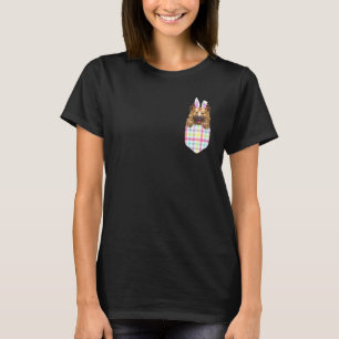 Camiseta Coelhinho Do Cão Islandês De Xadrez De Páscoa No B