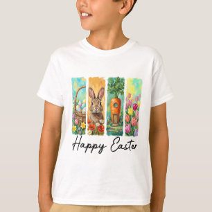 Camiseta Coelhinho do Dia Feliz de Páscoa Ovos Caça de Ovos