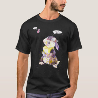 Camiseta Coelhinho Do Tromboço E Arte De Aquarela Da Borbol