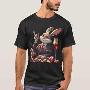 Camiseta Coelhinho Elegante de Páscoa com Vidro e Coco