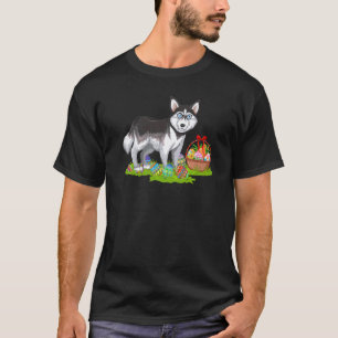 Camiseta Coelhinho engraçado caçando ovo de Páscoa cachorro