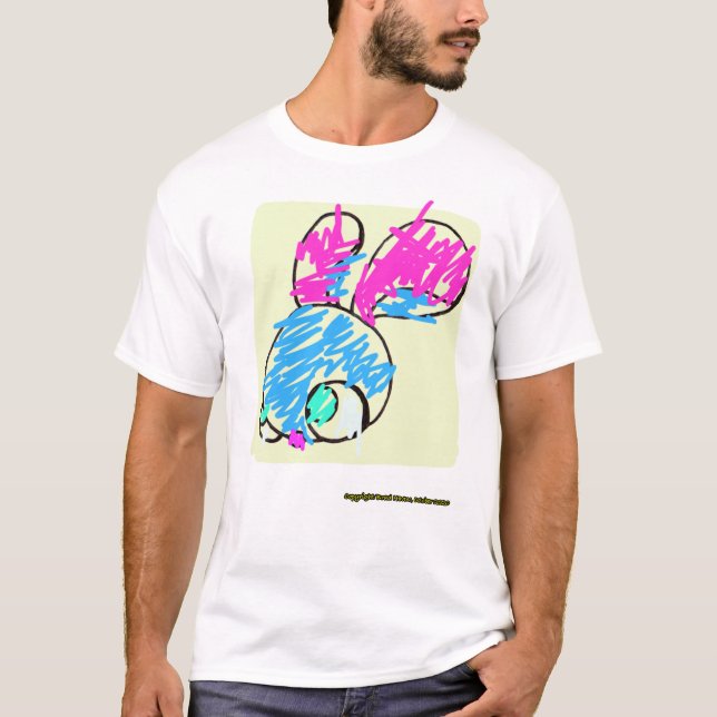Camiseta Coelhinho Estressado em Branco (Frente)