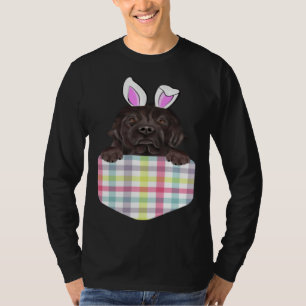 Camiseta Coelhinho Newfoundland Xadrez Páscoa Cachorro no B