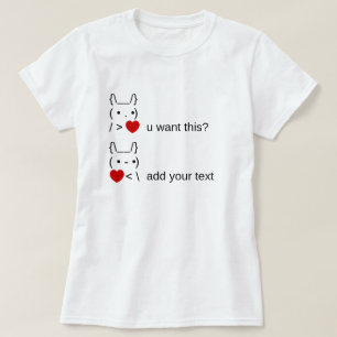 Camiseta coelhinho, quer isso? / Arte de texto ASCII person
