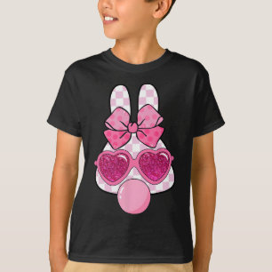Camiseta Coelhinho Xadrez Soprando Chiclete Coquete Easter
