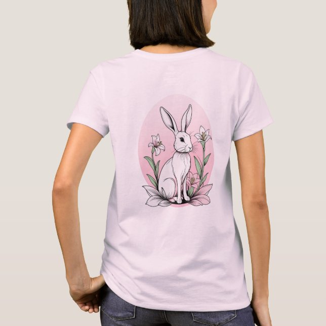 Camiseta Coelhinhos bonitos e lírios (Verso)