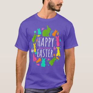 Camiseta Coelhinhos da Páscoa em Foguete do Dia do felz pas