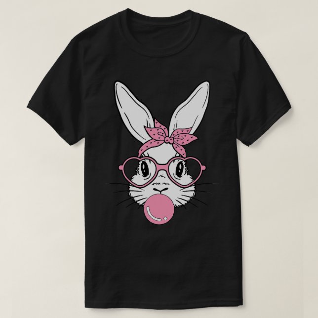 Camiseta Coelhinhos de coração Bublegum para mulheres Crian (Frente do Design)