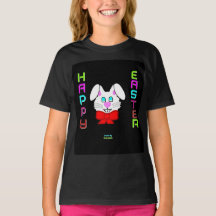 Coelhinhos de Páscoa Meninas Black Basic T Shirt