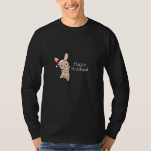 Camiseta Coelhinhos Feliz Natal Animais de inverno Coelhos