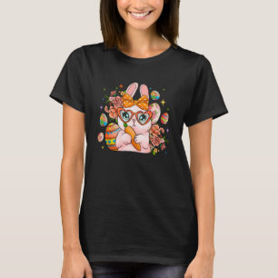 Camiseta Coelhinhos Rosa Cultivando Óculos Solares Flores Ó