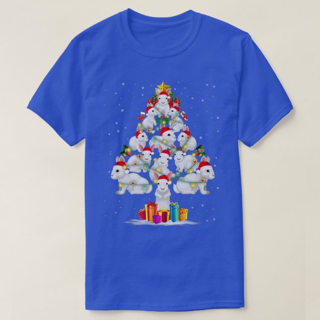 Camiseta Coelho Adora Árvore De Natal Papais noeis De Neve  (Frente do Design)