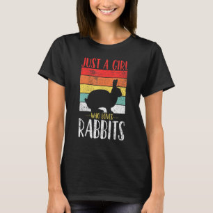 Camiseta Coelho Apenas Uma Garota Que Ama Coelhos Retro Vin