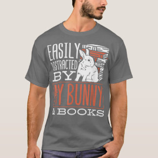 Camiseta Coelho Bonito Amantes Distraídos Por Livros E Meu 