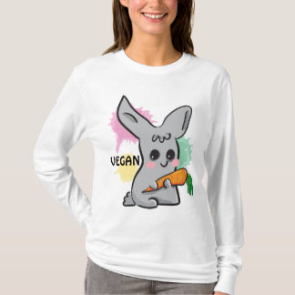 Camiseta Coelho bonito cinzento do Vegan com cenoura Hoody