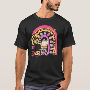 Camiseta Coelho Bonito Coelho Leopardo Rainbow Girl Happy E