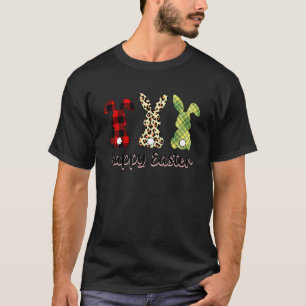 Camiseta Coelho Bonito Coelho Leopardo Rainbow Girl Happy E