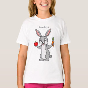 Camiseta Coelho bonito com desenho vegetal