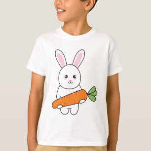 Camiseta coelho bonito com T-Shirt de cenoura