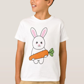 Camiseta coelho bonito com T-Shirt de cenoura