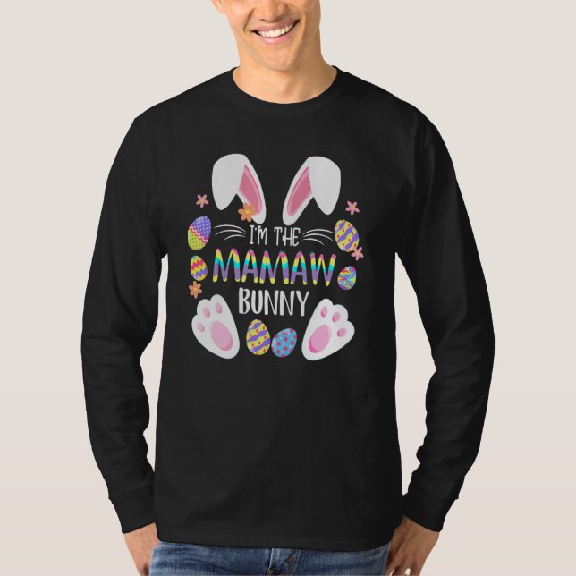 Camiseta Coelho Bonito Orelha Eu sou o coelhinho de Mamaw C (Frente)