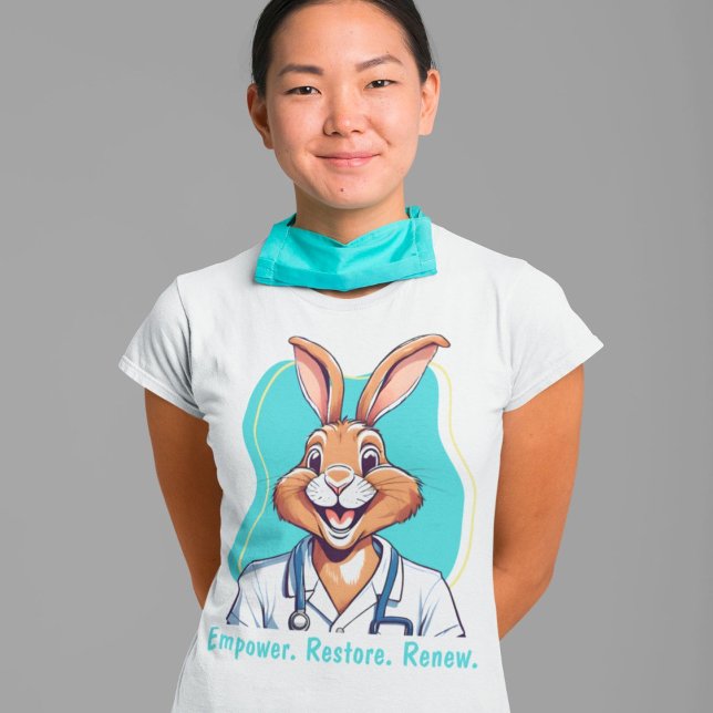 Camiseta Coelho Bonito presente para Médicos Terapistas Fís (Cute Rabbit Gifts for Physical Therapists Doctors)