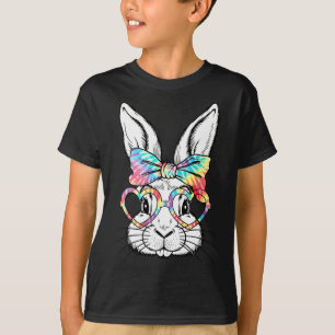 Camiseta Coelho Bonito Rosto Cara Tie Dye Gles Garota Feliz