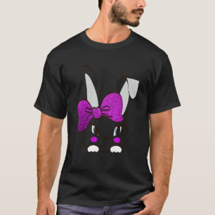 Camiseta Coelho Bonito Rosto Rosto Banda Cabeça Roxo Dia da