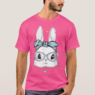 Camiseta Coelho Bonito Rosto Rosto Leopardo Óculos Fósforo