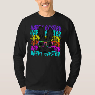 Camiseta Coelho Bonito Rosto Rosto Tie Tye Óculos Garota Fe