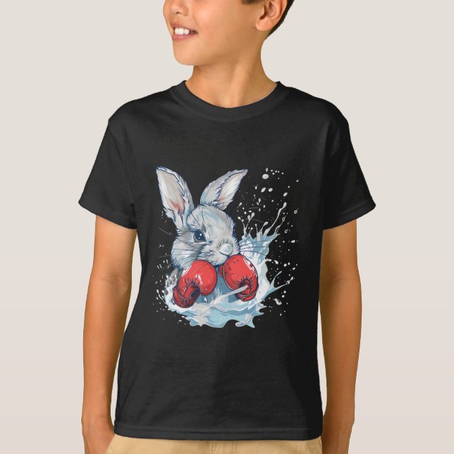 Camiseta Coelho Boxeador Com Luvas de Boxe Kickboxing Engra (Frente)