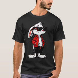 Camiseta Coelho Branco Legal com Jaqueta Vermelha