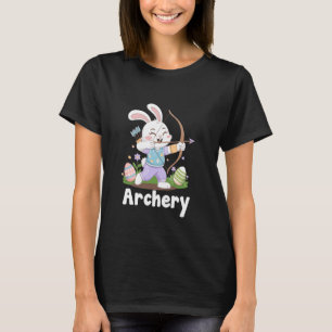 Camiseta Coelho Brincando Arqueirismo Dia de Páscoa Ovo Cho