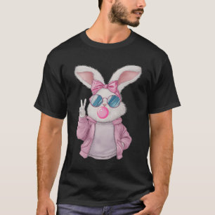 Camiseta Coelho Bunny soprando chiclete dia de Páscoa Gi fo