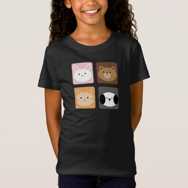 Camiseta Coelho, Cão, Gato e Urso (Frente)