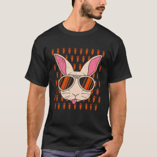Camiseta Coelho cara Coelho de Páscoa Legal com Óculos Pásc