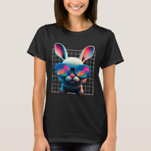 Camiseta Coelho cara Coelho de Páscoa Legal com Óculos Pásc