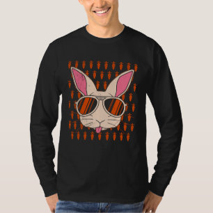 Camiseta Coelho cara Coelho de Páscoa Legal com Óculos Pásc