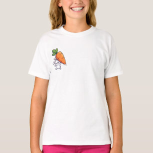 Camiseta Coelho Carregando Cenoura Gigante Crianças