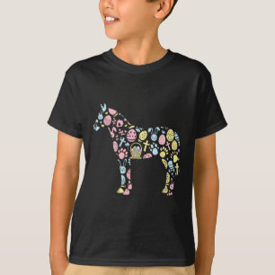 Camiseta Coelho Cavalo Ovo de Páscoa Dia de Páscoa Mulheres