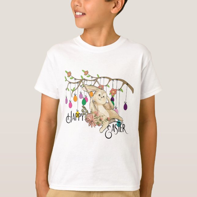 Camiseta Coelho Celebra o Dia de Páscoa (Frente)