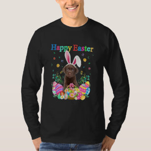 Camiseta Coelho Chocolate Labrador Cão Felz pascoa Ovos 1