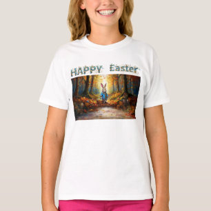 Camiseta Coelho Clássico da Páscoa com Cesta de Ovos da Pás