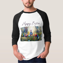 Camiseta Coelho Clássico da Páscoa com Ovos de Páscoa